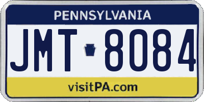 PA license plate JMT8084