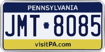 PA license plate JMT8085