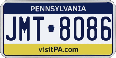 PA license plate JMT8086