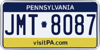 PA license plate JMT8087