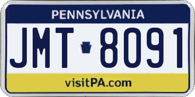 PA license plate JMT8091
