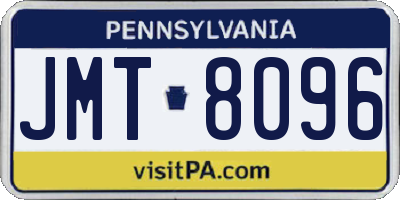 PA license plate JMT8096