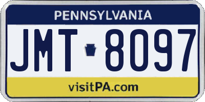 PA license plate JMT8097