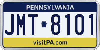 PA license plate JMT8101