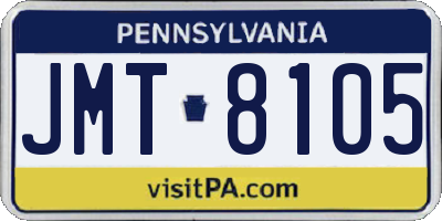 PA license plate JMT8105