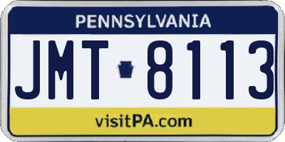 PA license plate JMT8113