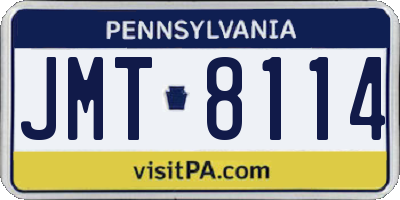 PA license plate JMT8114