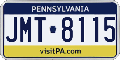 PA license plate JMT8115