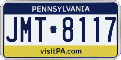 PA license plate JMT8117