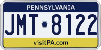 PA license plate JMT8122