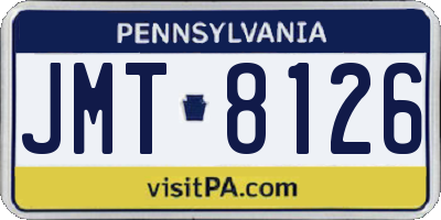 PA license plate JMT8126