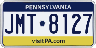 PA license plate JMT8127