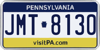 PA license plate JMT8130