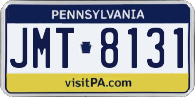 PA license plate JMT8131