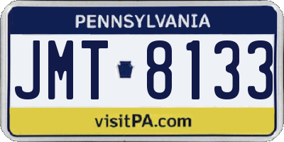 PA license plate JMT8133