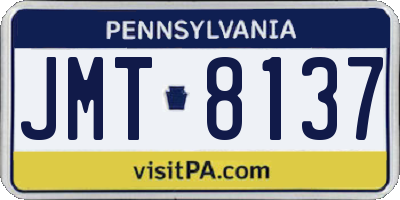 PA license plate JMT8137