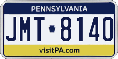 PA license plate JMT8140