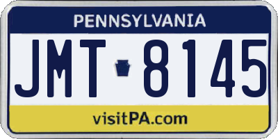 PA license plate JMT8145