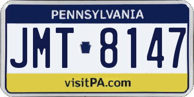 PA license plate JMT8147