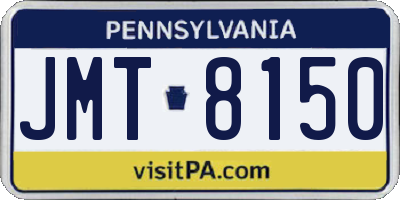 PA license plate JMT8150