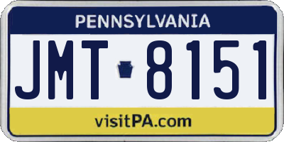 PA license plate JMT8151