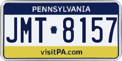 PA license plate JMT8157