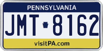 PA license plate JMT8162