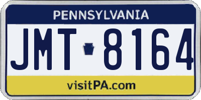 PA license plate JMT8164