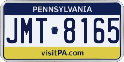 PA license plate JMT8165