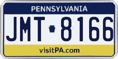 PA license plate JMT8166