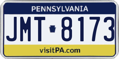 PA license plate JMT8173