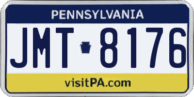 PA license plate JMT8176