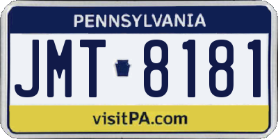 PA license plate JMT8181