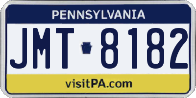 PA license plate JMT8182