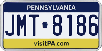 PA license plate JMT8186