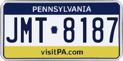 PA license plate JMT8187