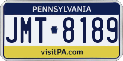 PA license plate JMT8189