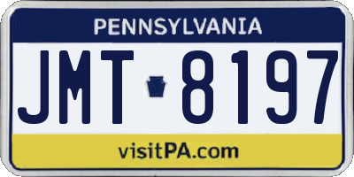 PA license plate JMT8197