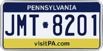 PA license plate JMT8201