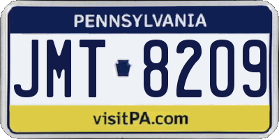 PA license plate JMT8209
