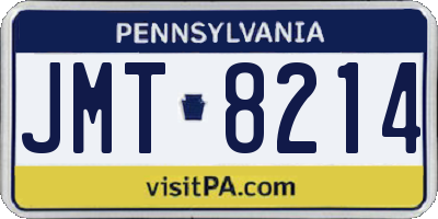 PA license plate JMT8214