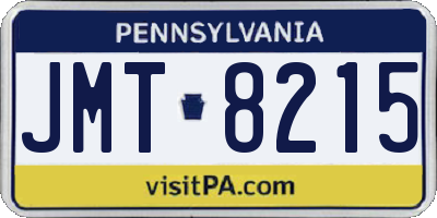 PA license plate JMT8215