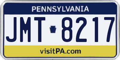 PA license plate JMT8217