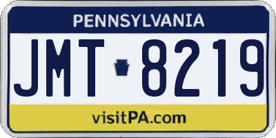 PA license plate JMT8219