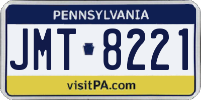 PA license plate JMT8221