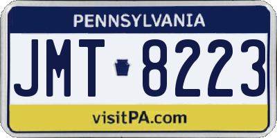 PA license plate JMT8223