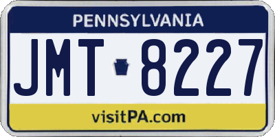 PA license plate JMT8227