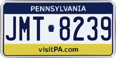 PA license plate JMT8239