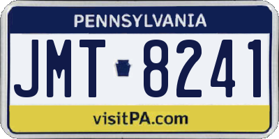 PA license plate JMT8241