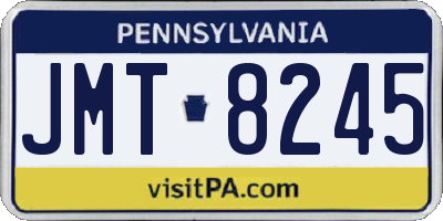PA license plate JMT8245